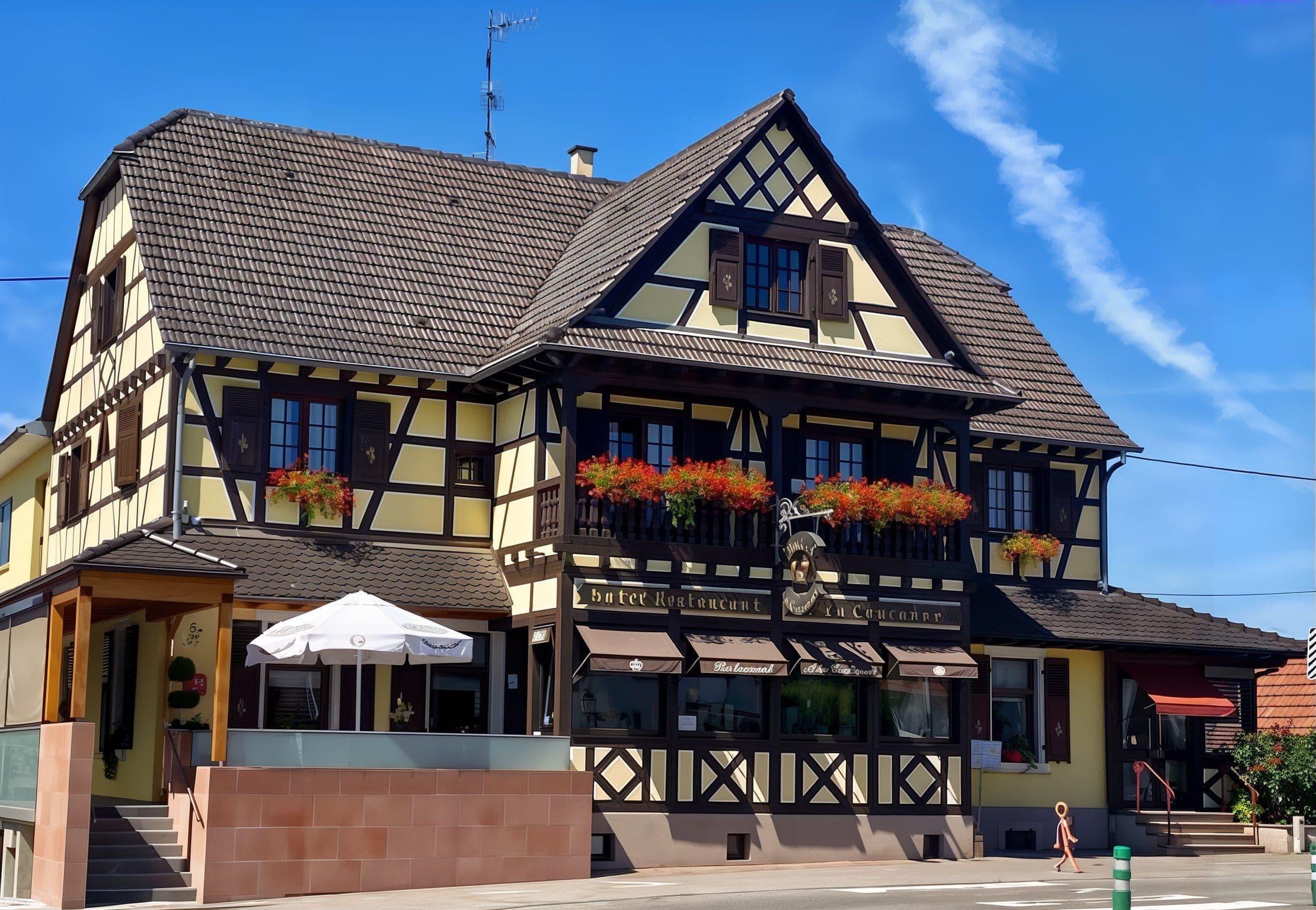Fassade des Hotel-Restaurants À La Couronne in Kilstett